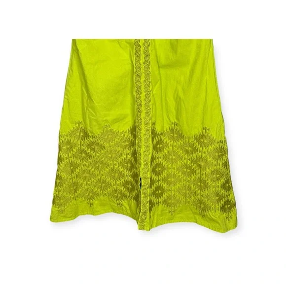 Julia Amory 𖤗 Coatue Mademoiselle Short Sleeve Embroidery Dress 𖤗 Chartreuse 𖤗 M - Picture 7 of 16